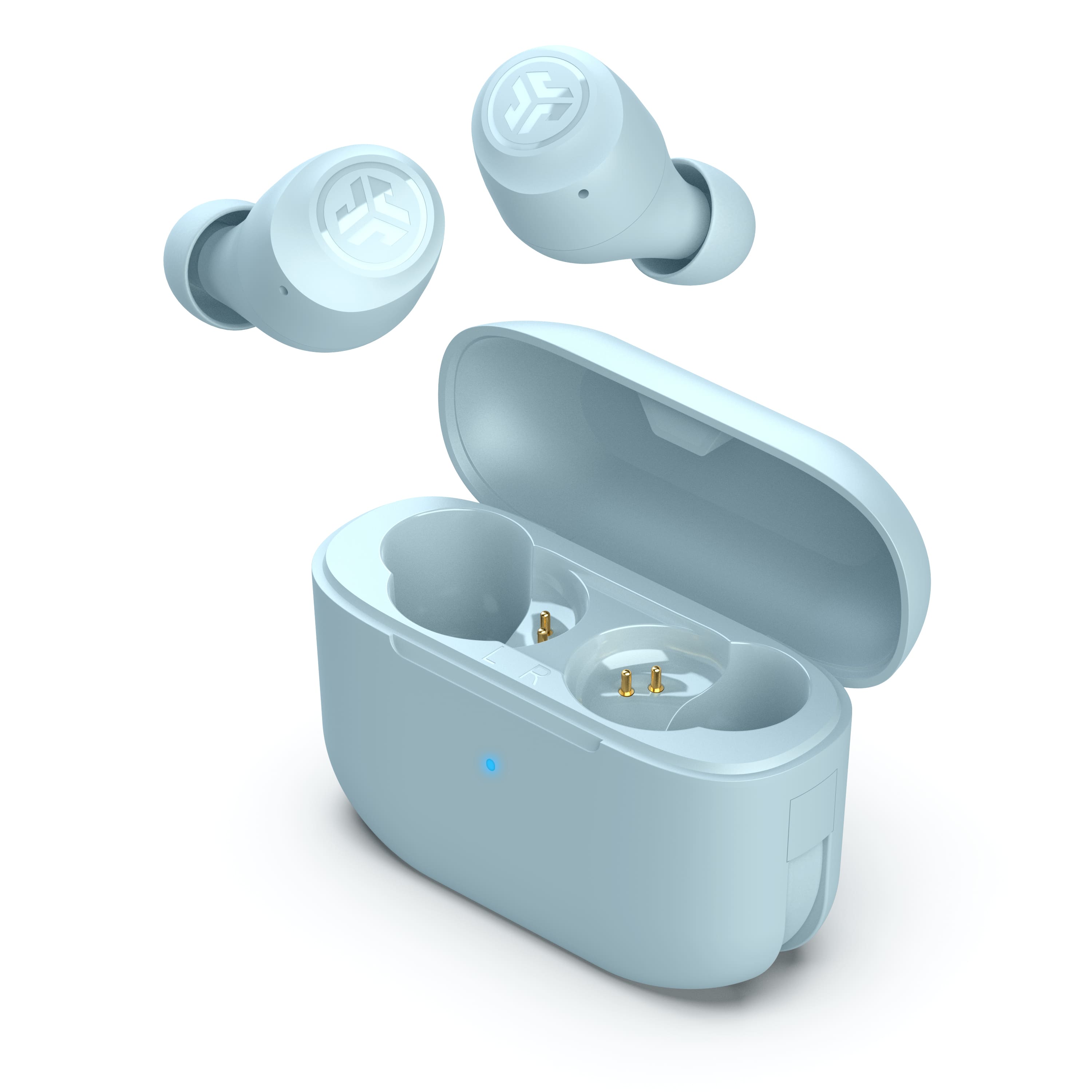 Front. JLab - GO Air POP True Wireless In-Ear Headphones - Light Blue.