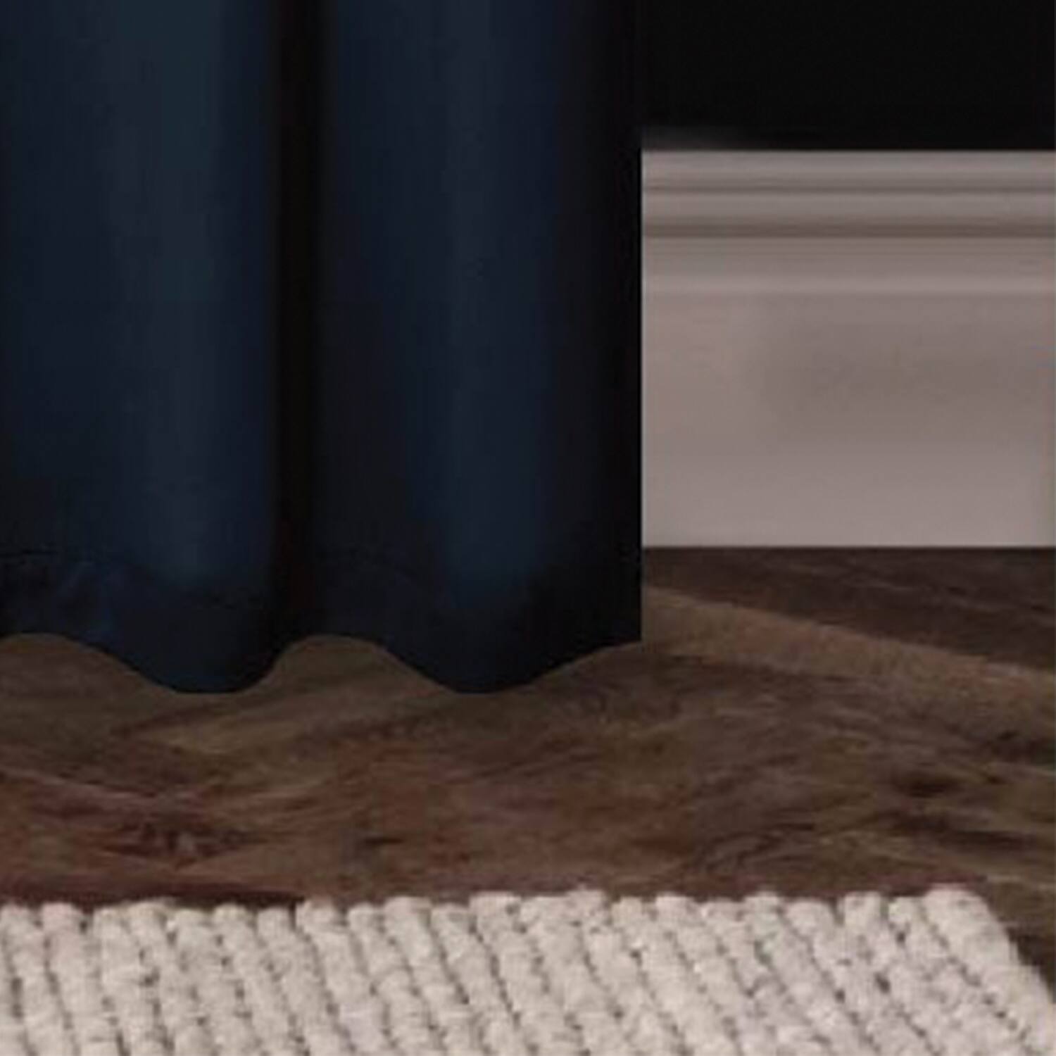 Alt View 2. RT Designers Collection - RT Designers Collection 100% Polyester 250 GSM Riley 100% Blackout Grommet Panel 54" x 84" Navy Blue - Navy Blue.