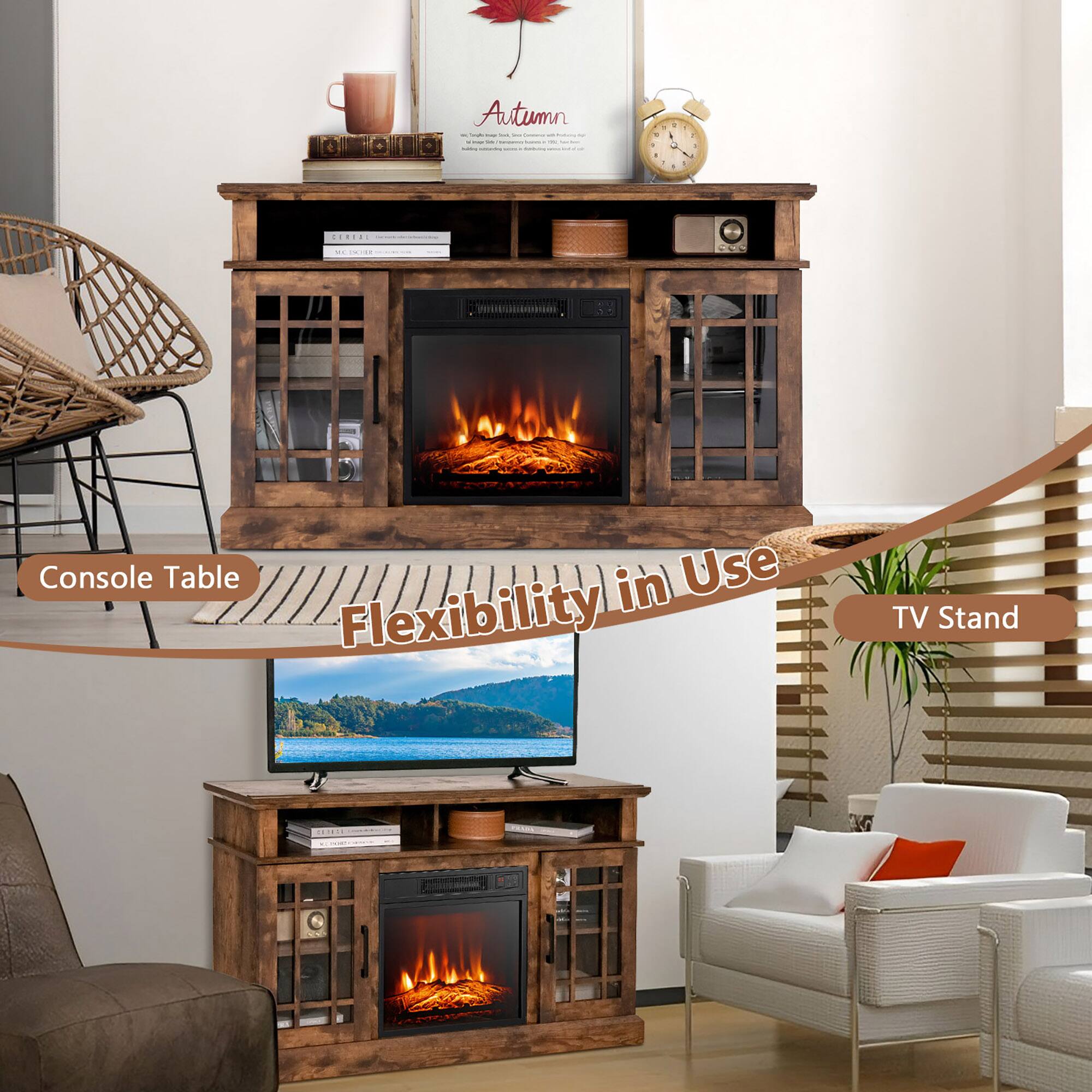 Autumn - - | O OUD I - +  + - - - - . - . - ..... - .. . Console Table in Use Flexibility TV Stand ..... -. | a