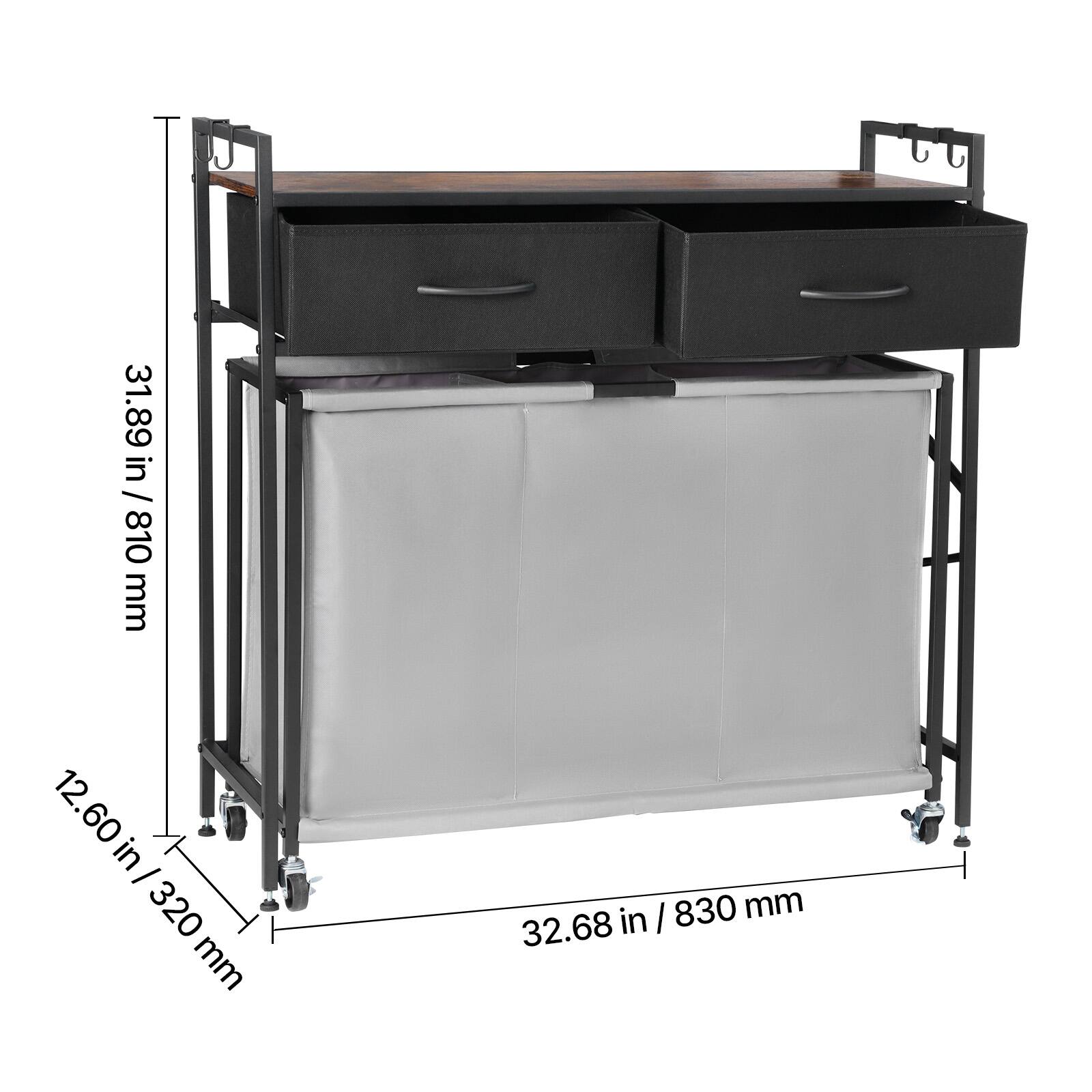 31.89 in / 810 mm  
12.60 in / 320 mm  
32.68 in / 830 mm