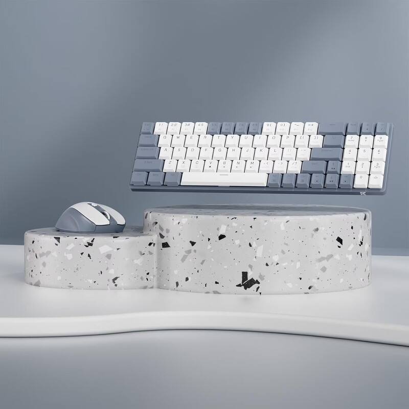 Alt View 7. Luckbyte - Low-Profile Wireless Mechanical Keyboard and Mouse Combo - 75% Layout, Blue Backlit & 2400 DPI Ergonomic Mouse - Gray.