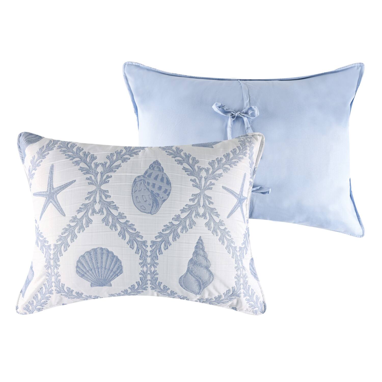 Alt View 1. Greenland Home Fashions - Greenland Home Fashions Laguna 100% Polyester Pillow Sham Standard 20x26 Chambray - Chambray.