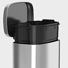 Back. iTouchless - 8 Gallon SoftStep Stainless Steel Step Kitchen Trash Can with AbsorbX Odor Filter - Silver.