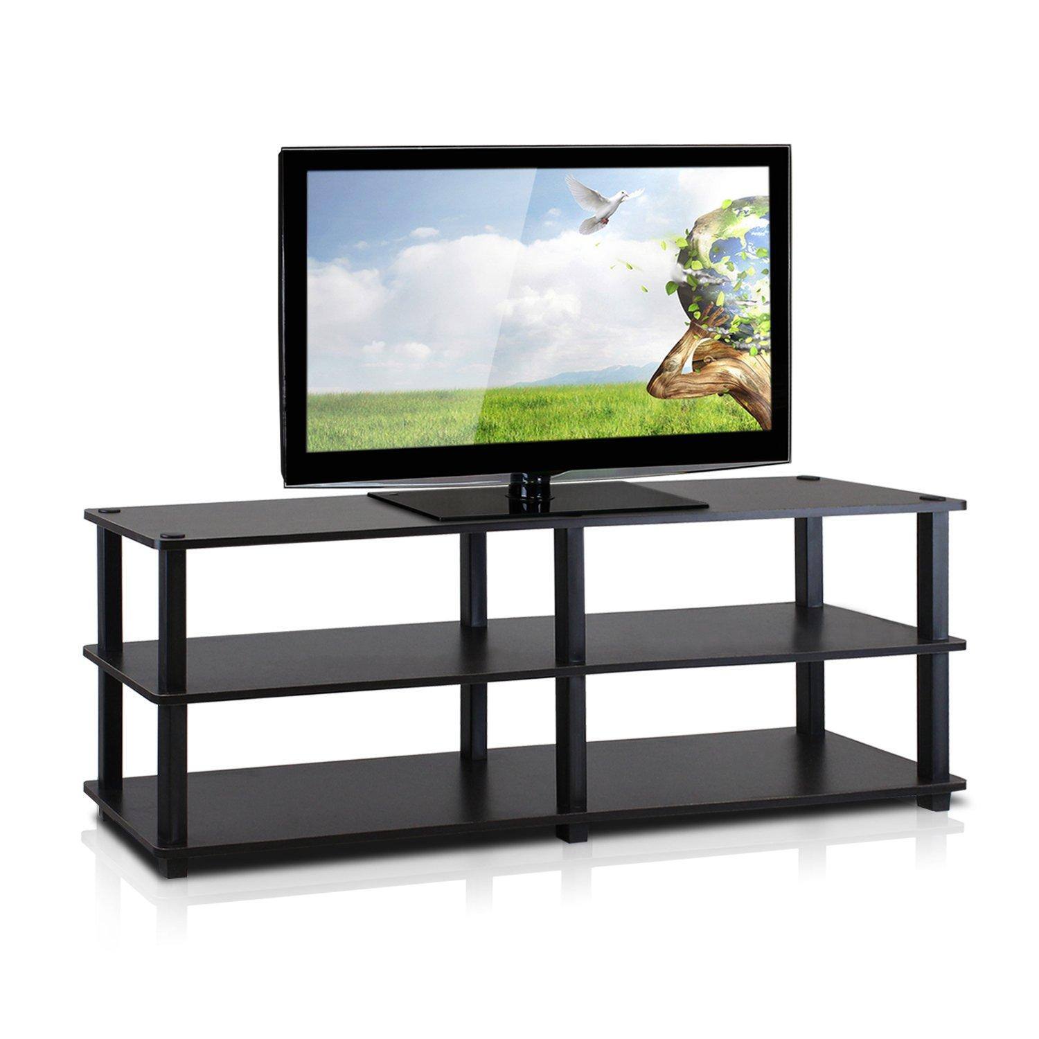 Back. Hirose Alice - Turn-s-tube No Tools 3-tier Entertainment Tv Stands Espresso/black Manufactured from WoodSimple and stylish de... - Dark Cherry/Black-55-inch No Tools.