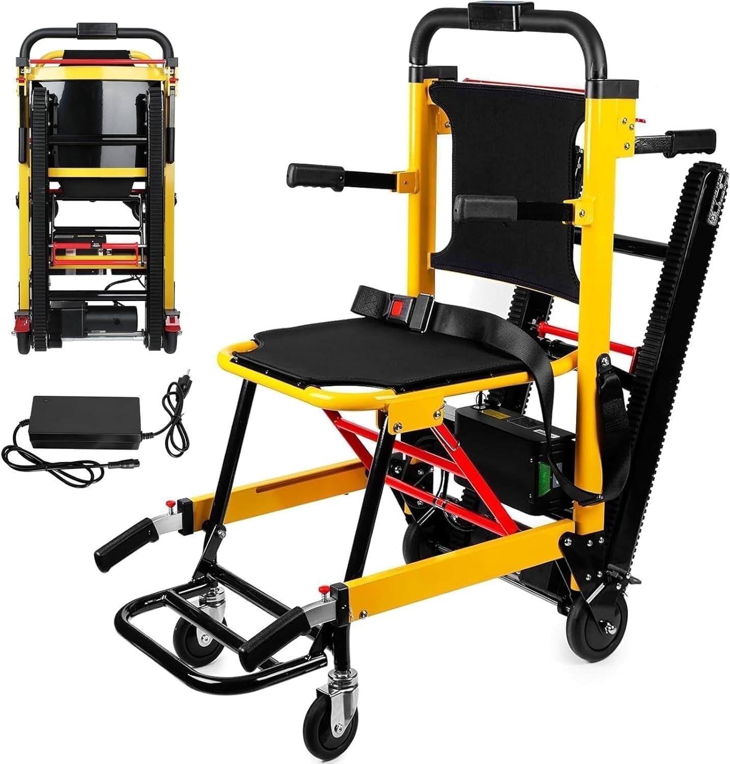 Front. Mirfee - Stair Climbing Wheelchair Foldable Load Capacity 480lbs - Yellow.