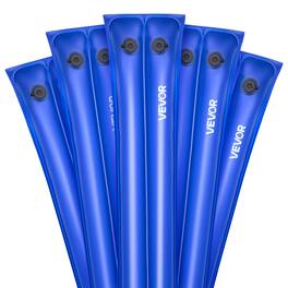 VEVOR - Pool Cover Water Bags, 5-Pack 10 Ft, Double Chamber Design, 0.4mm Thick PVC with Leak-Resistant Screw Cap - Dark blue