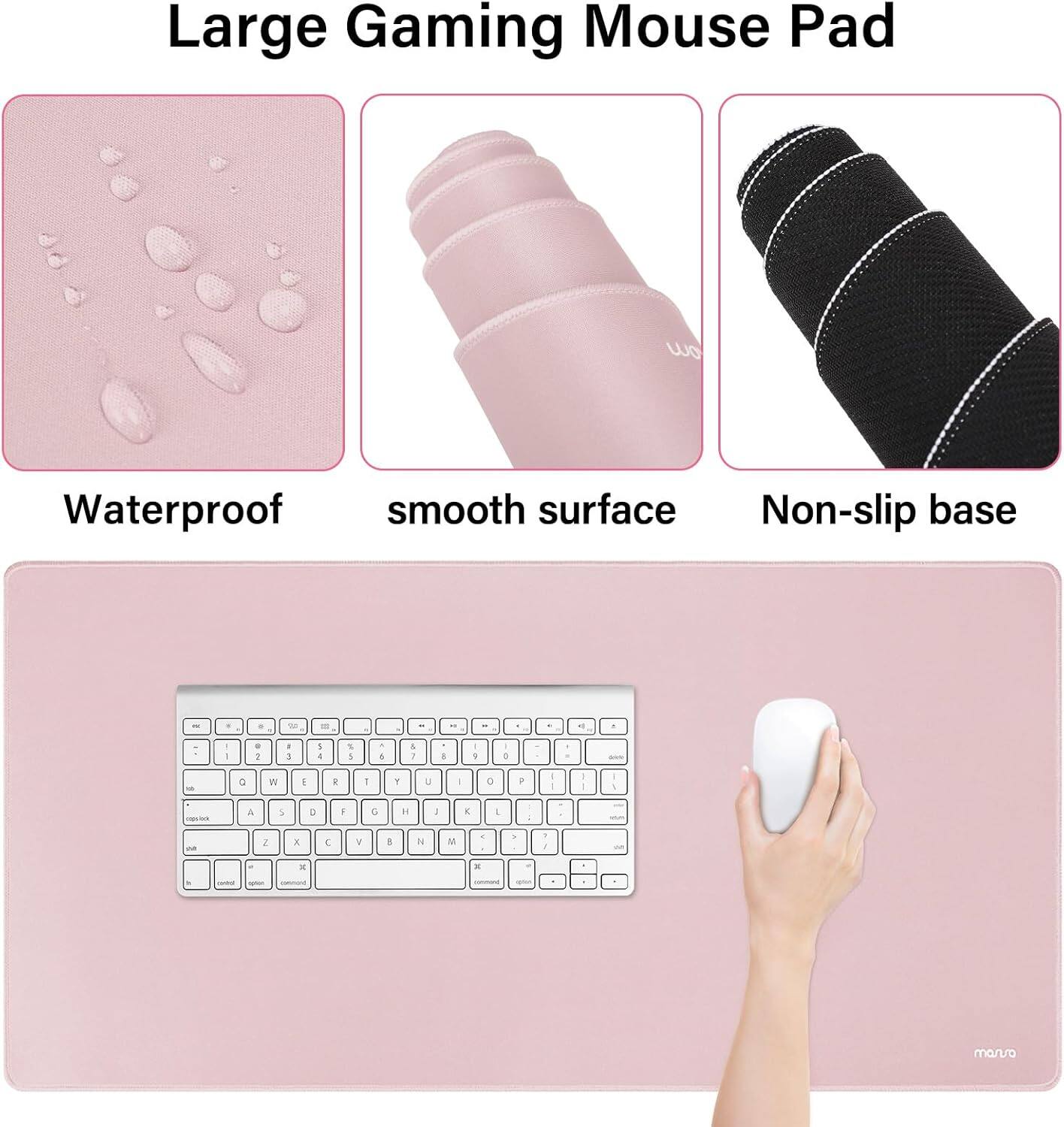 Large Gaming Mouse Pad with Waterproof smooth surface and Non-slip base