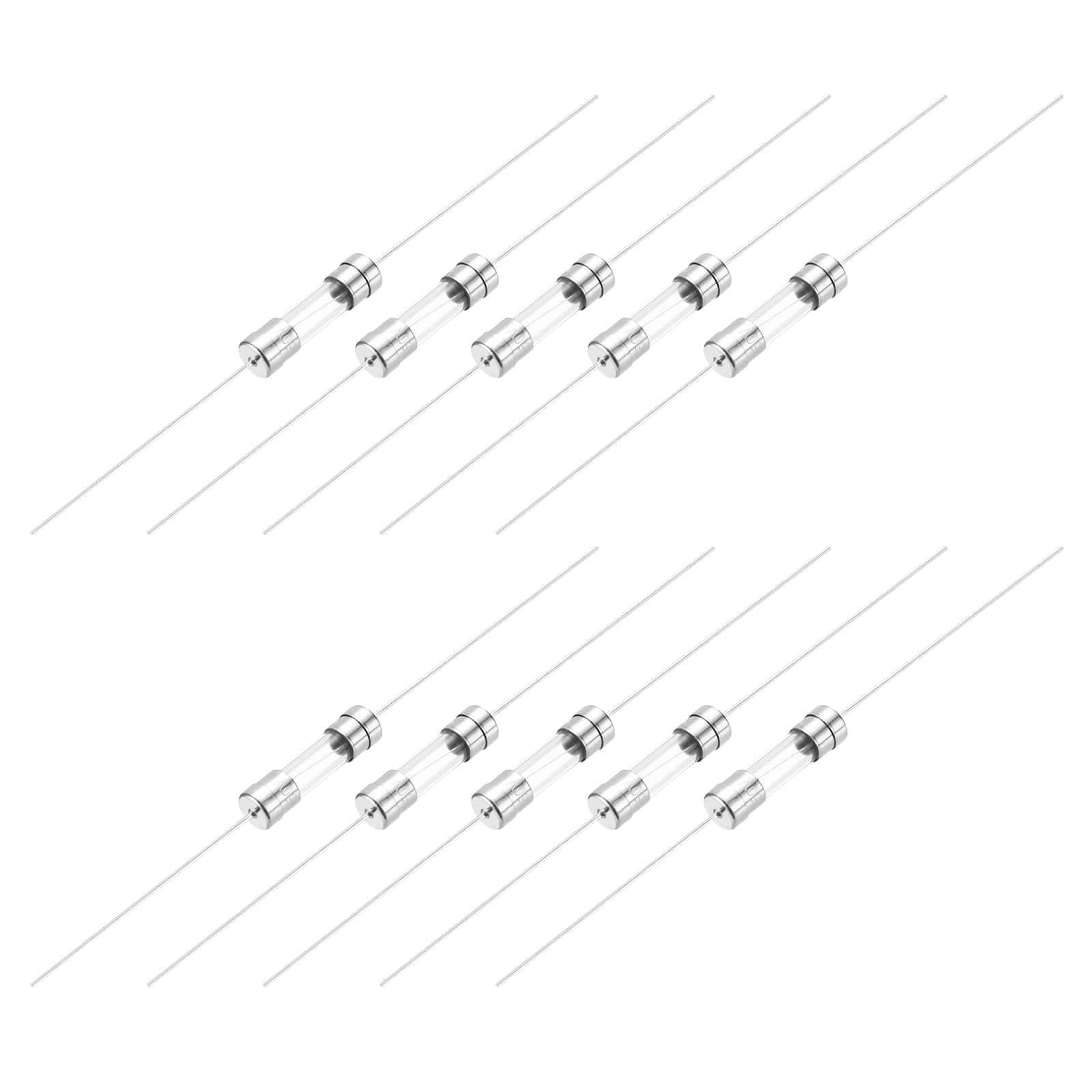 Unique Bargains - 5A 250V Glass Fuse 5x20mm Time Delay Fuse with Lead Wire UL Listed Slow Blow Fuse for Home Appliances 10pcs