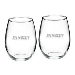 Jardine - Delta State Statesmen 21oz. 2-Piece Stemless Wine Glass Set - Multicolor