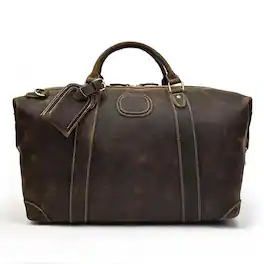 Steel Horse Leather - The Eira Duffle Bag | Vintage Leather Weekender - Dark Brown