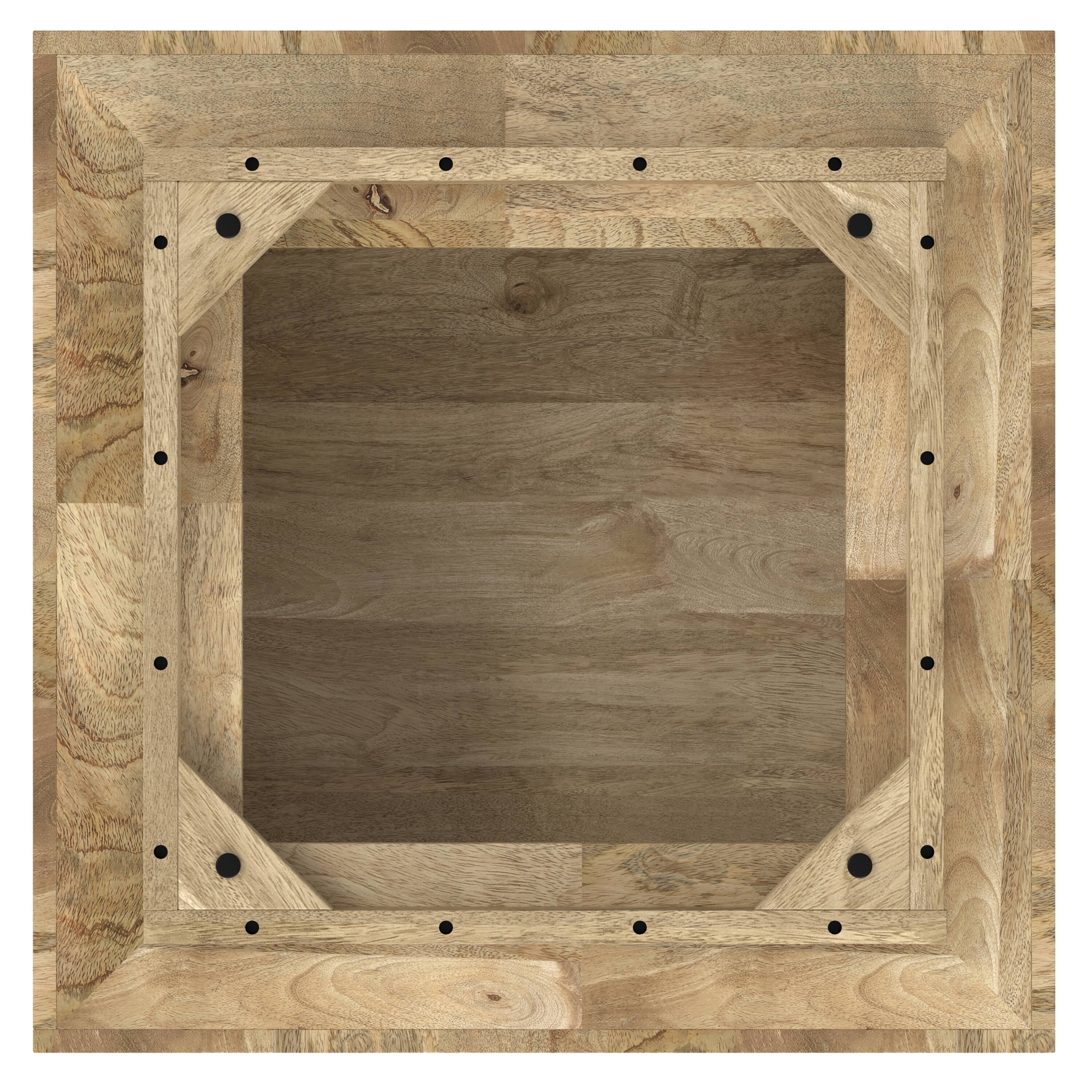 Alt View 5. Simpli Home - Lockhart SOLID MANGO WOOD 30 inch Wide Square Modern Square Coffee Table in Natural, Fully Assembled - Natural.