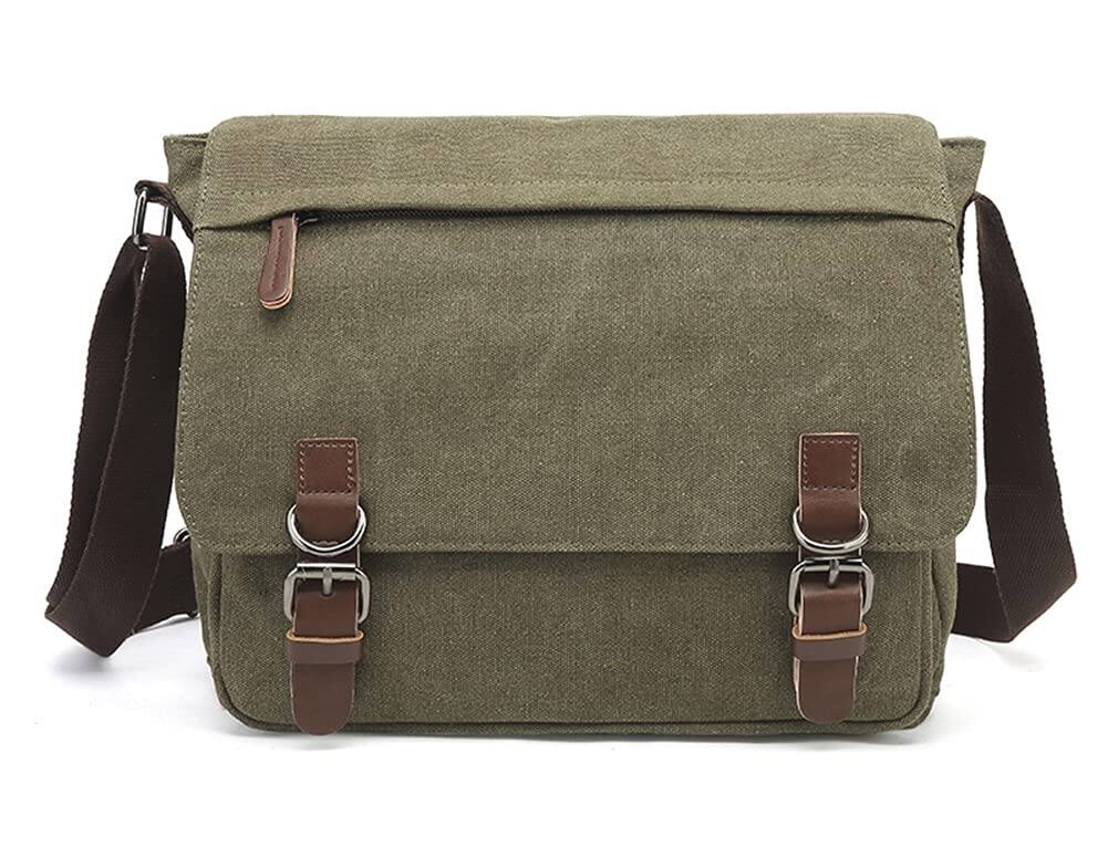 Alt View 1. Skar Audio - Canvas Vintage Messenger Bag Shoulder Leather Large Travel Crossbody Bags For Men Women Laptop Material: Made - Grey Large.