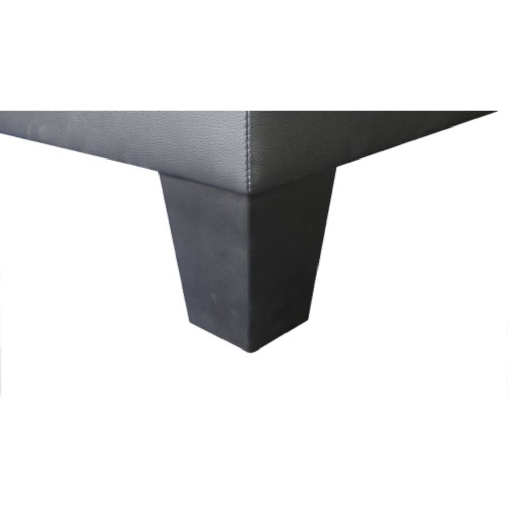 Left. LUCKY ONE - 85" Black PVC Fabric Sofa with LED Lights, USB Charging Ports, Storage Console, Cupholders, Tufted Cushions - Black.