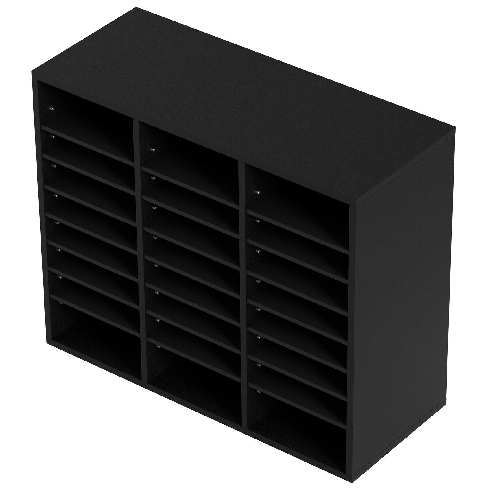 Alt View 9. Glintex - Wood Literature Organizer 24 Compartments File Sorter with Removable Shelves for Office Home Classroom Mailroom.