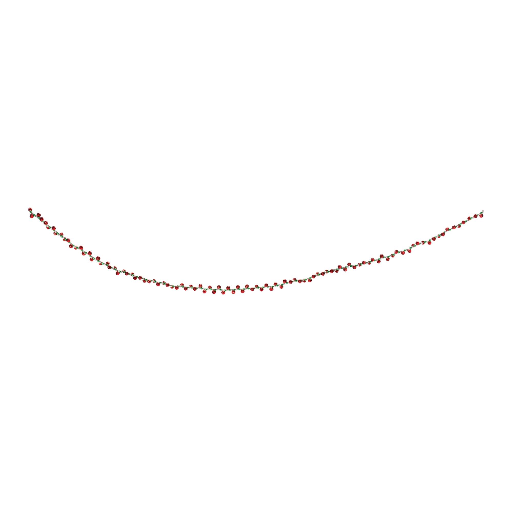 Angle. BreeBe - Sleigh Bell String Garland (Set of 2) - Red, Green.