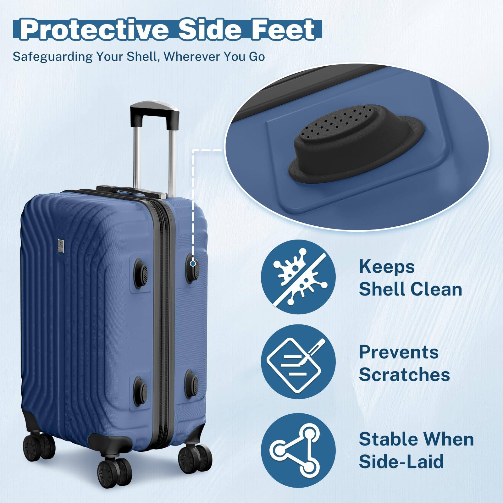 Protective Side Feet  
Safeguarding Your Shell, Wherever You Go  

- Keeps Shell Clean  
- Prevents Scratches  
- Stable When Side-Laid