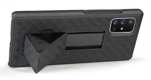 Alt View 8. Nakedcellphone - Case with Stand and Belt Clip Holster for Samsung Galaxy A71 5G - Black.