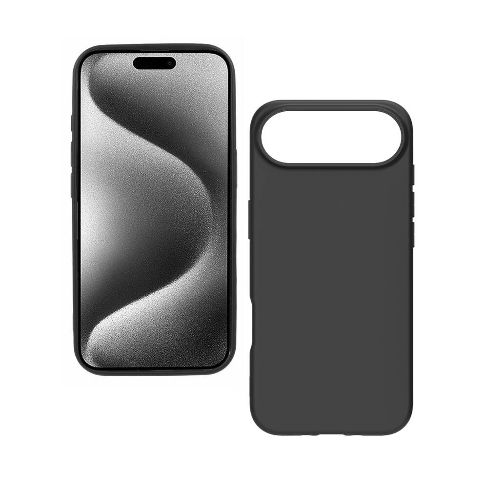 Alt View 3. Qixxronics - Qixxronics Black Silicone Phone Case Compatible with iPhone 17 Air Drop Protection Shockproof - Black.