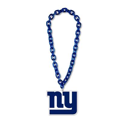Front. WinCraft - New York Giants Big Chain Logo Plastic Necklace - Multicolor.