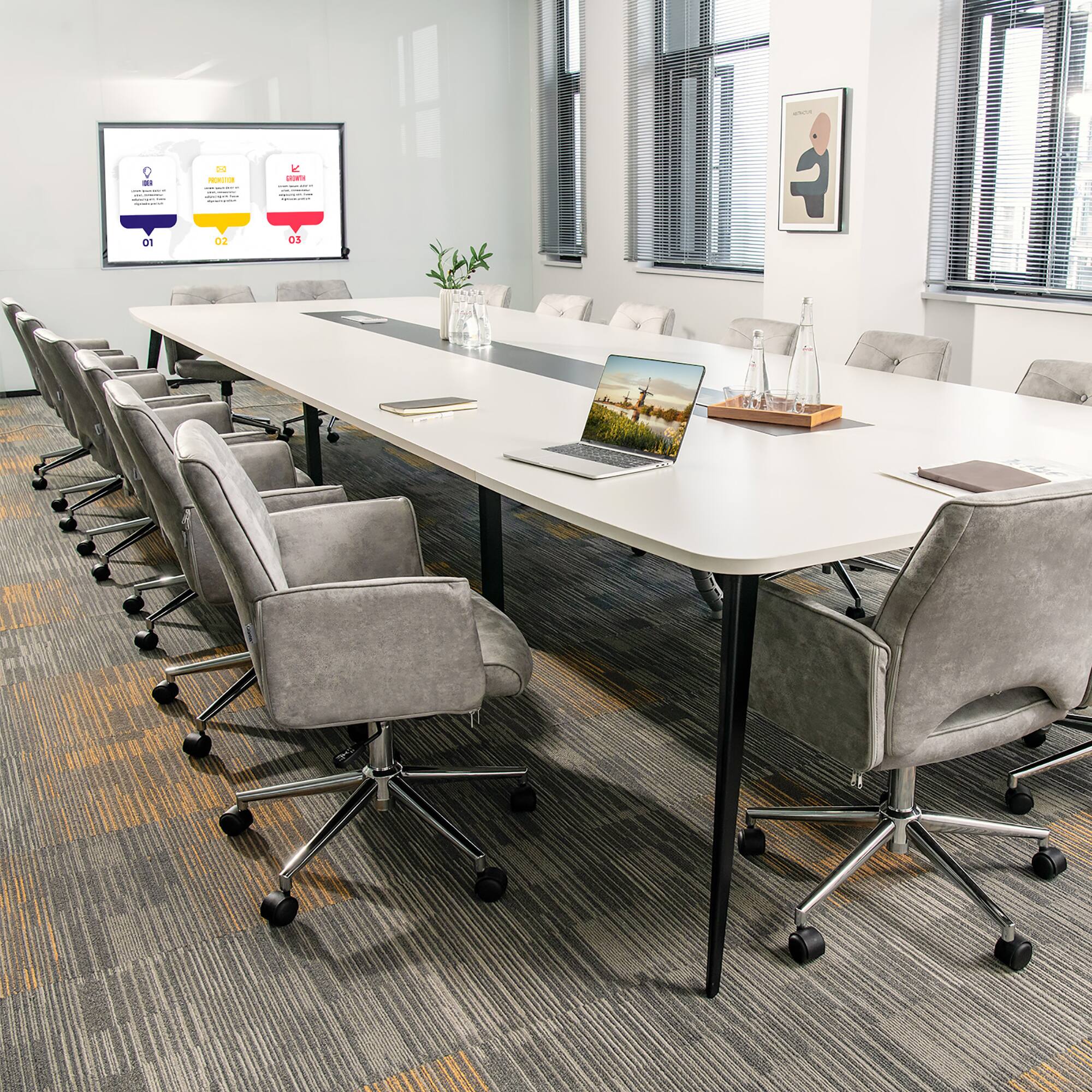 Costway Leisure Hollow MidBack Adjustable Task Chair with Armrests