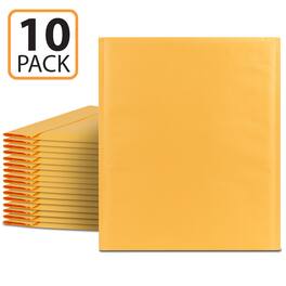 Fosmon - #00 Kraft Bubble Mailer 5.5" x 10", Padded Shipping Envelopes, 5.5 x 9" Usable size - 10 Pack - Orange
