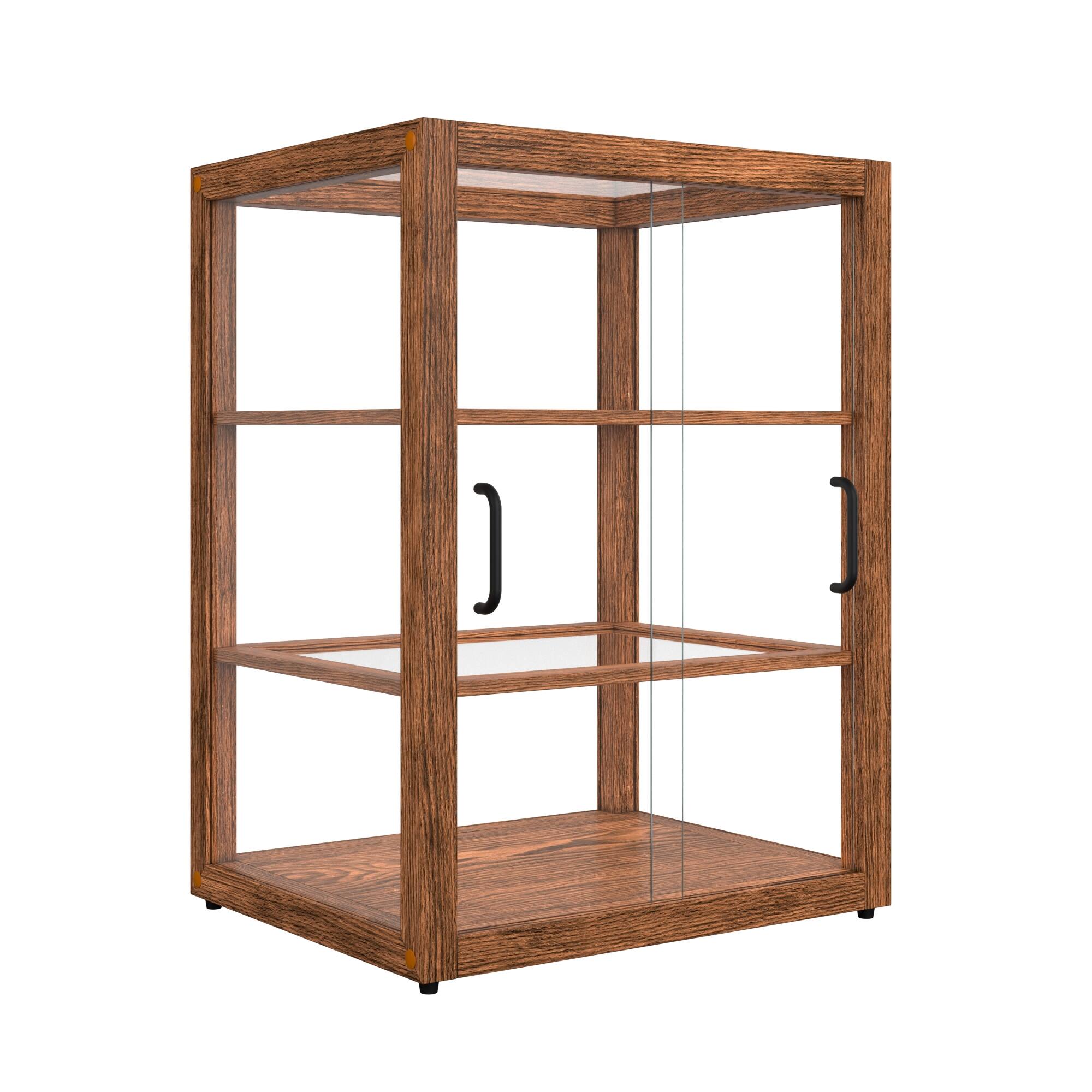 Alt View 4. Koolmore - 21 In. Artisan Upright Dark Wooden Bakery Display Case 3.5 Cu. ft. (KM-BDW-25D) - Dark ash wood color.