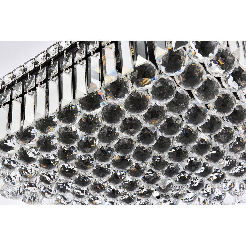Angle. Elegant Lighting - Maxime 20 Inch Black Flush Mount - Black And Clear.