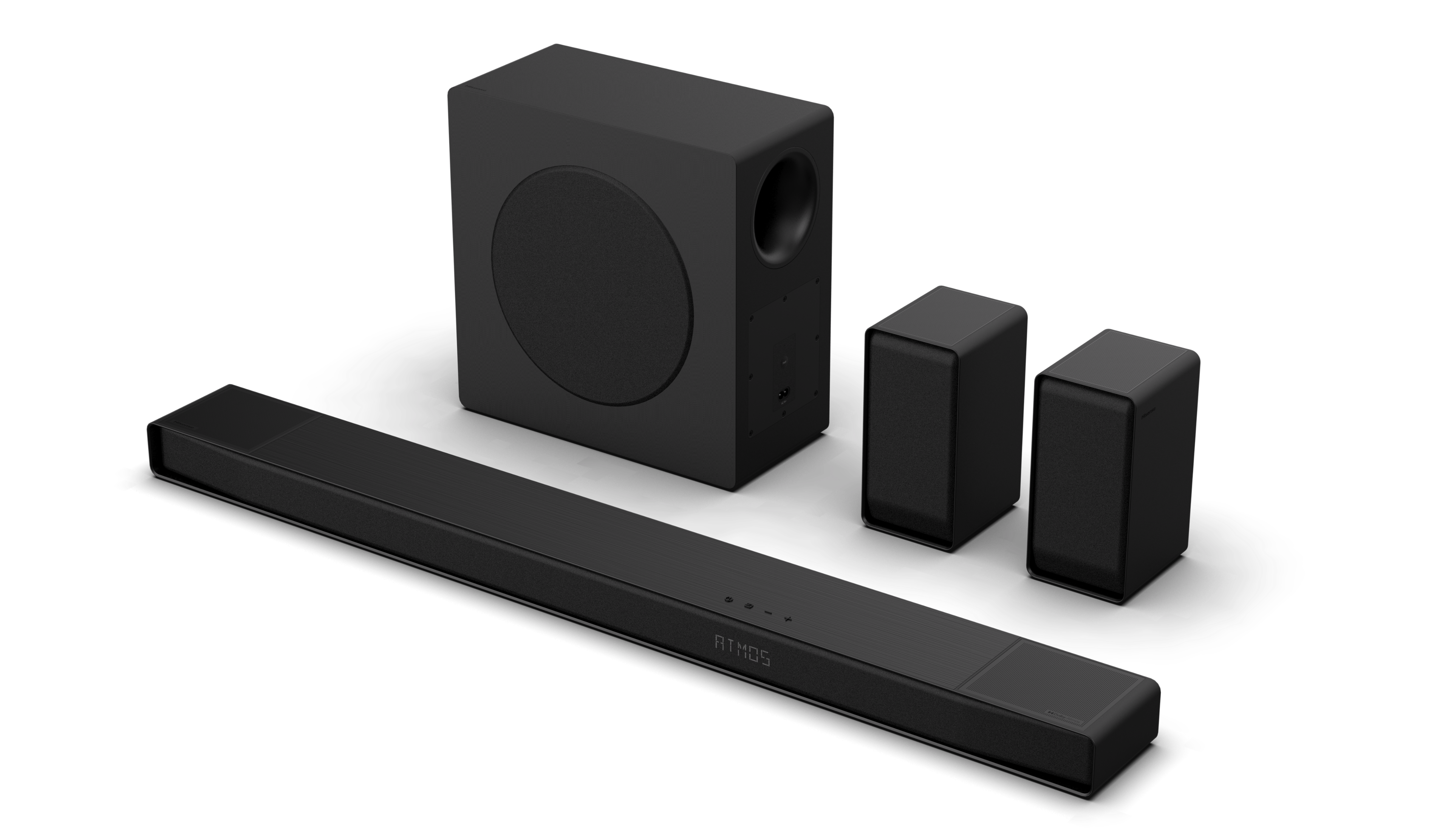Angle. Hisense - AX5140Q 5.1.4 Channel Soundbar with Wireless Subwoofer and Rear Speakers, Hi-Concerto, Dolby Atmos, and DTS: X - Black - Black.