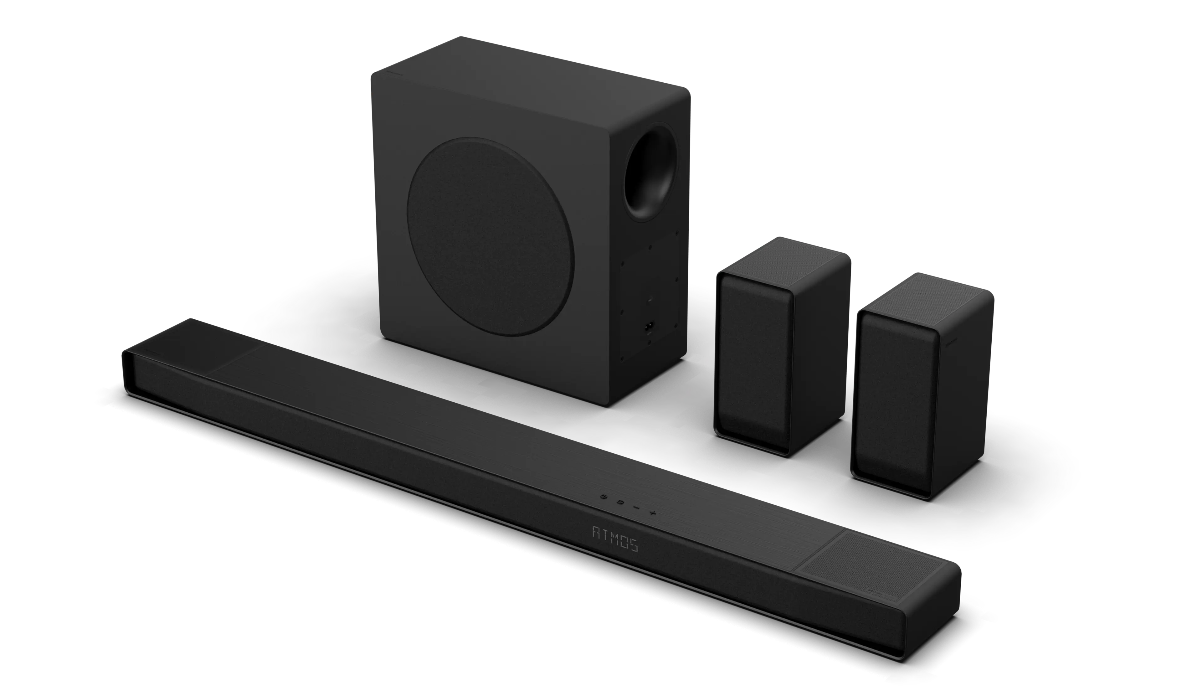 Angle. Hisense - AX5140Q 5.1.4 Channel Soundbar with Wireless Subwoofer and Rear Speakers, Hi-Concerto, Dolby Atmos, and DTS: X - Black - Black.