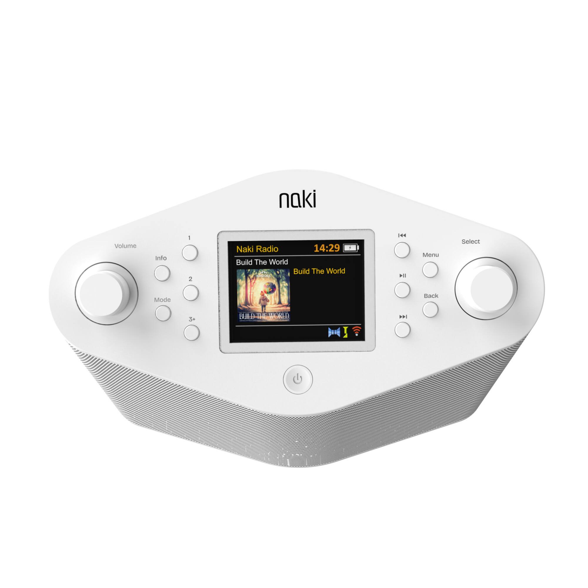 naki Volume anio - 2 Naki Radio 14:29 - Build The World Build The World 144 +l Menu Select Mode Back 3+ E TH + 10D .1