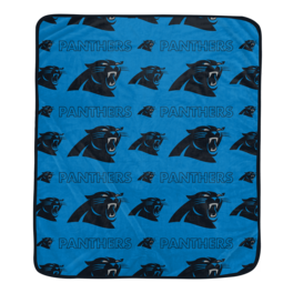 Pegasus - Carolina Panthers 50" x 60" Repeat Big Logo Wordmark Ultra Soft Blanket - Multicolor