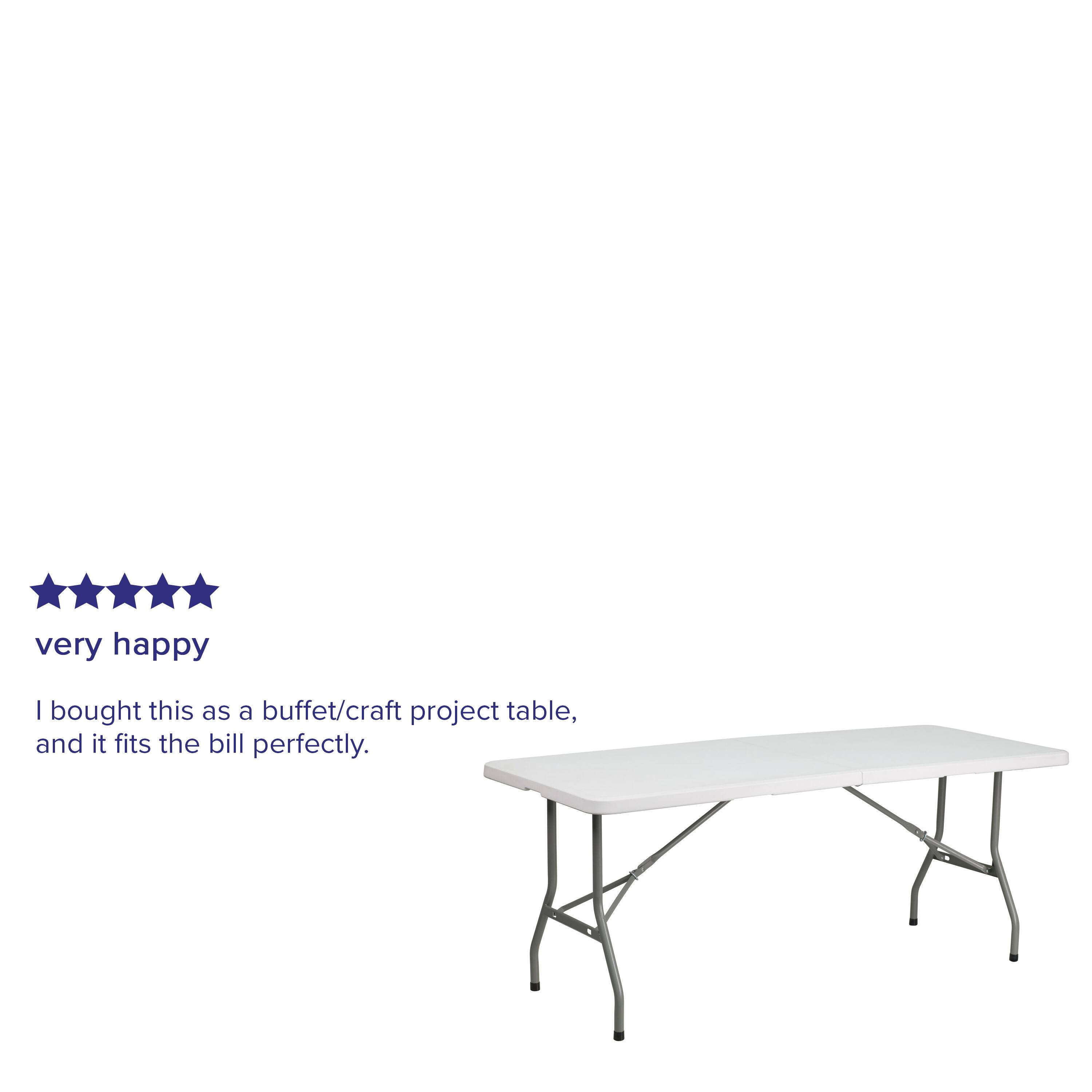 Alt View 13. Alamont Home - 6-Foot Bi-Fold Plastic Folding Table - Granite White.