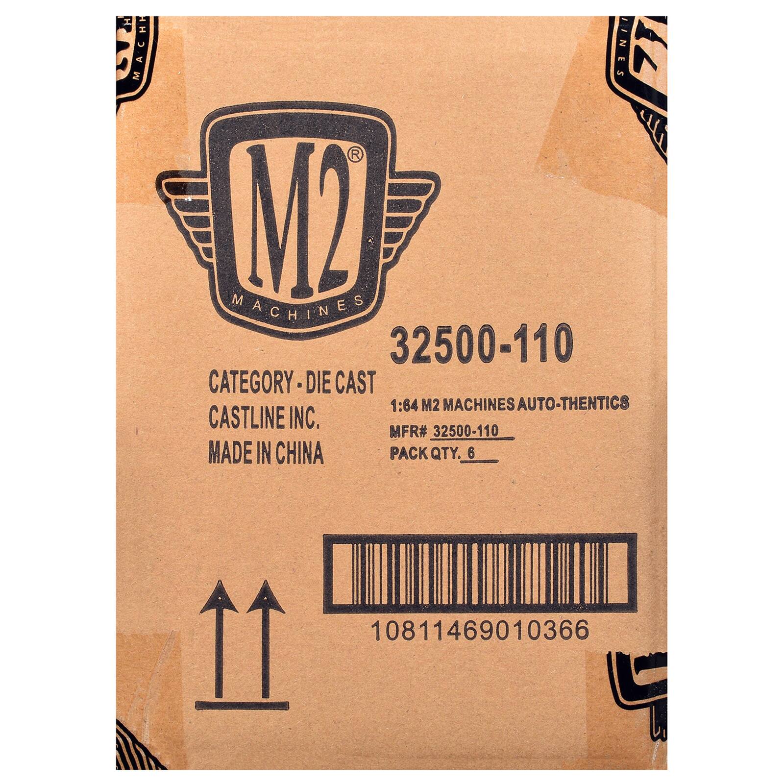 M2 MACHINES  
32500-110  
CATEGORY: DIE CAST  
1:64 M2 MACHINES AUTO-THENTICS  
CASTLINE INC.  
MFR# 32500-110  
MADE IN CHINA  
PACK QTY. 6  
10811469010366