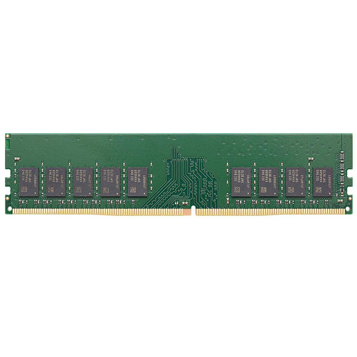 Left. Synology - Synology 8GB DDR4 SDRAM Memory Module - For Storage System - 8 GB (1 x 8GB) DDR4 SDRAM - 1.20 V - ECC - Unbuffered - Black.