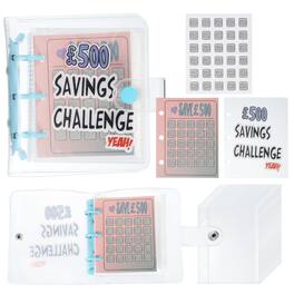 Unique Bargains - 500 Pounds Savings Challenge Book, Money Saving Binder with 25 Reusable Envelopes for Budgeting & Financial Planning - Blue