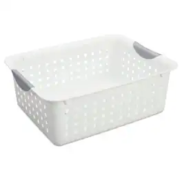 Sterilite - 6 Pack Medium and 12 Pack Small Ultra Plastic Storage Baskets, White