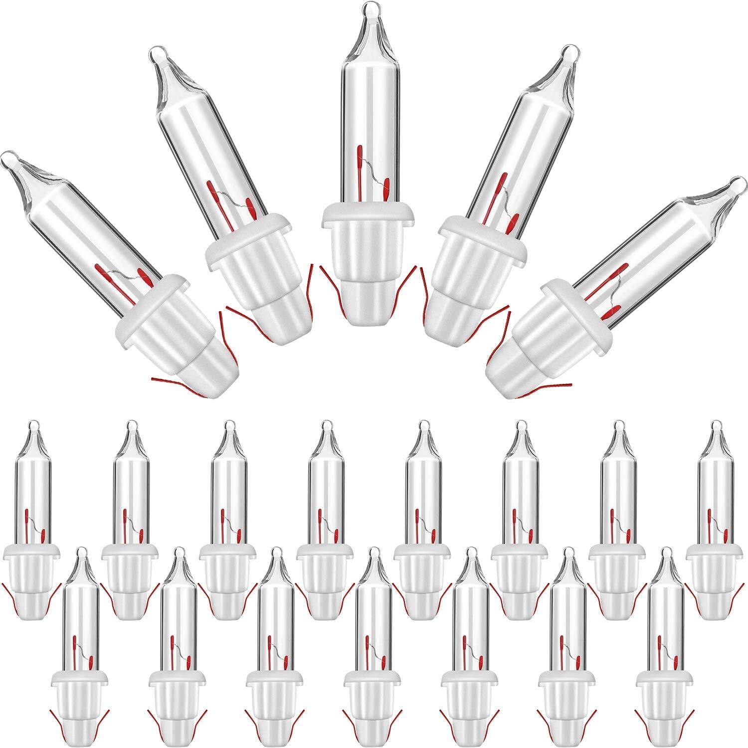 Front. PARKER SLATER - 60-Count 2.5V Mini Incandescent Bulbs, Warm White, White Base, Indoor/Outdoor.