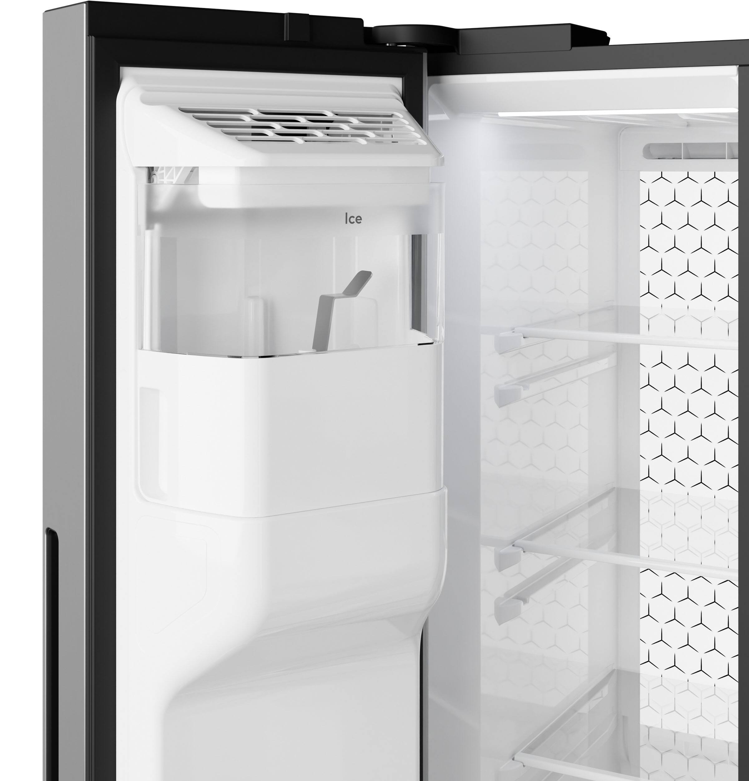 Alt View 24. GE Profile - 36 in. Wide 27.8 Cu. Ft. Smart Side-By-Side Refrigerator with Hands-Free AutoFill and CustomSize Ice - Stainless Steel.
