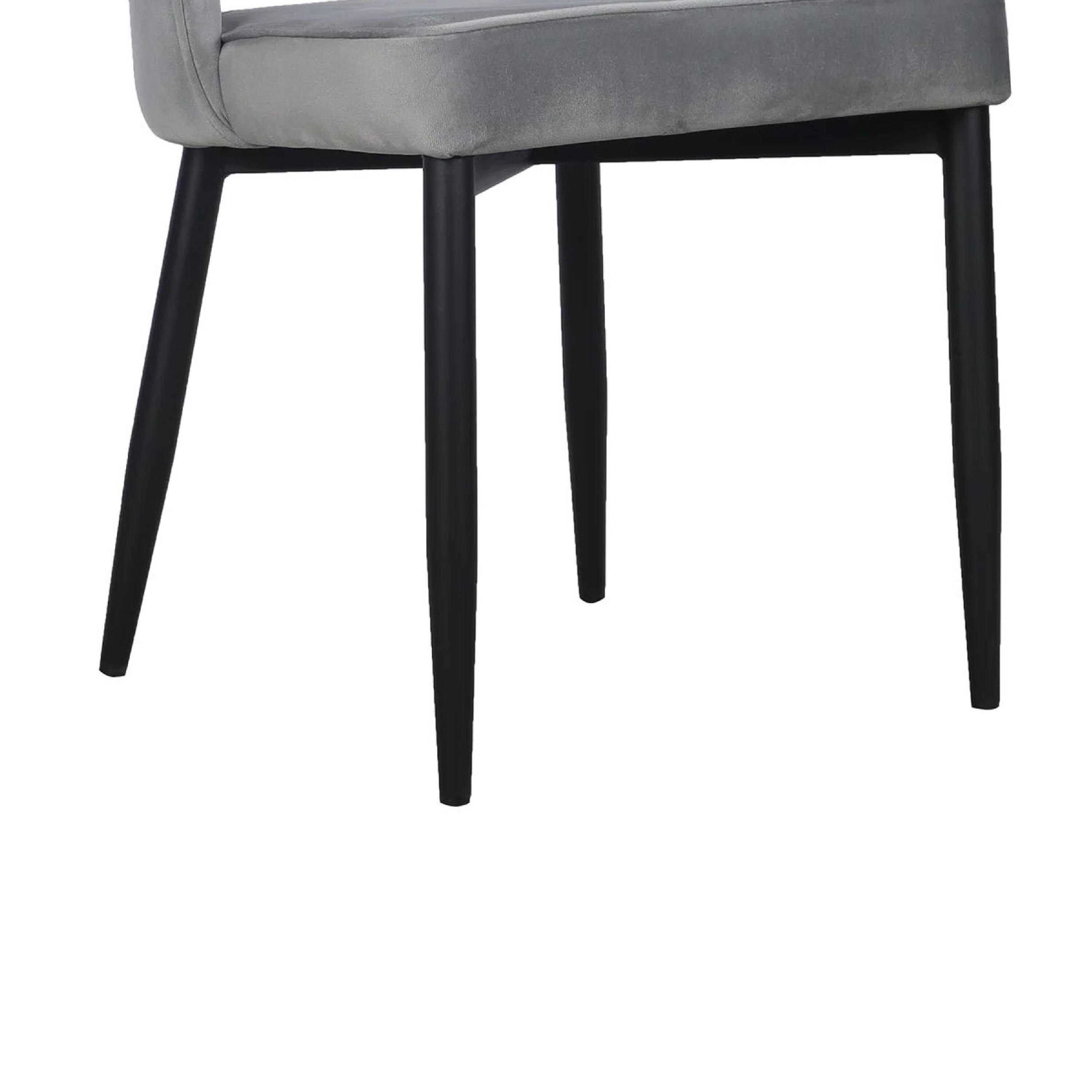 Back. Manhattan Lane - Koir Set of 2 Dining Chair Fabric, Cut Out Backrest,  Legs - Gray, Black.