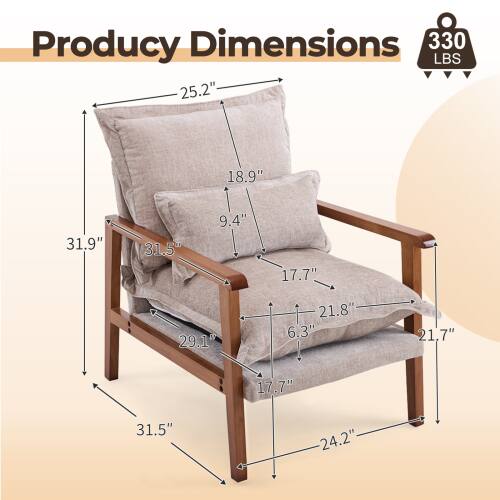 Product Dimensions: 330 LBS  
25.2"  
18.9"  
31.9"  
31.5"  
9.4"  
17.7"  
29.1"  
21.8"  
6.3"  
21.7"  
17.7"  
31.5"  
24.2"