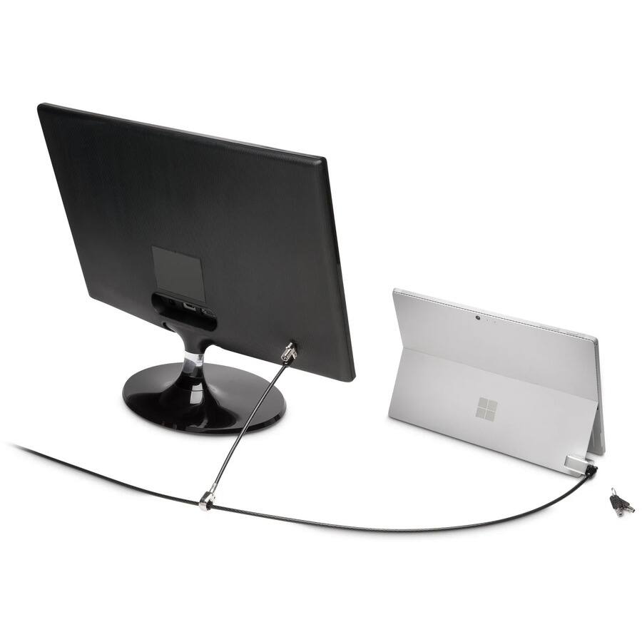 Alt View 4. Kensington - Kensington Keyed Dual Head Cable Lock for Surface Pro and Surface Go - 5.91 ft Cable - Patented T-bar/Key Lock - Black.