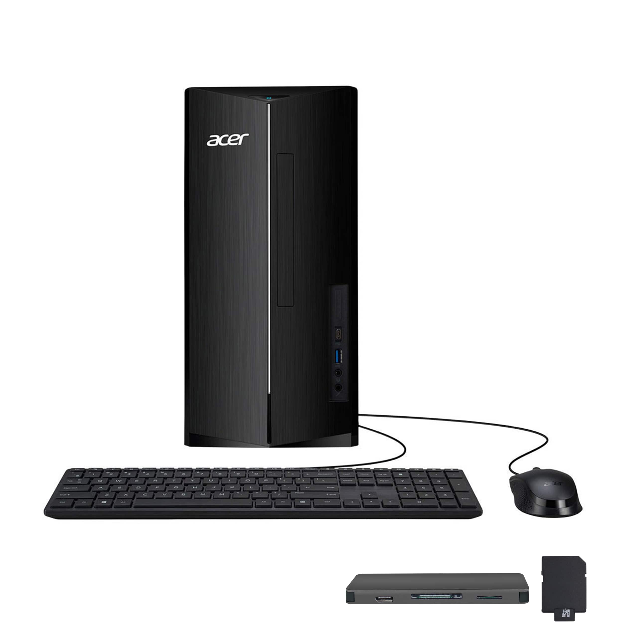Acer - Aspire Desktop,Intel Core i5-14400,16GB RAM,1TB SSD+160GB Dock Set,Intel 730 UHD Graphic,Win 11 Pro - Black