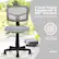 The image features a 5 inch height adjustment and 360 rotation office chair designed for office workers. The chair is designed to provide comfort and support while allowing the user to adjust to their favorite position. The chair is accompanied by a potted plant and a vase, adding a touch of decoration to the workspace.