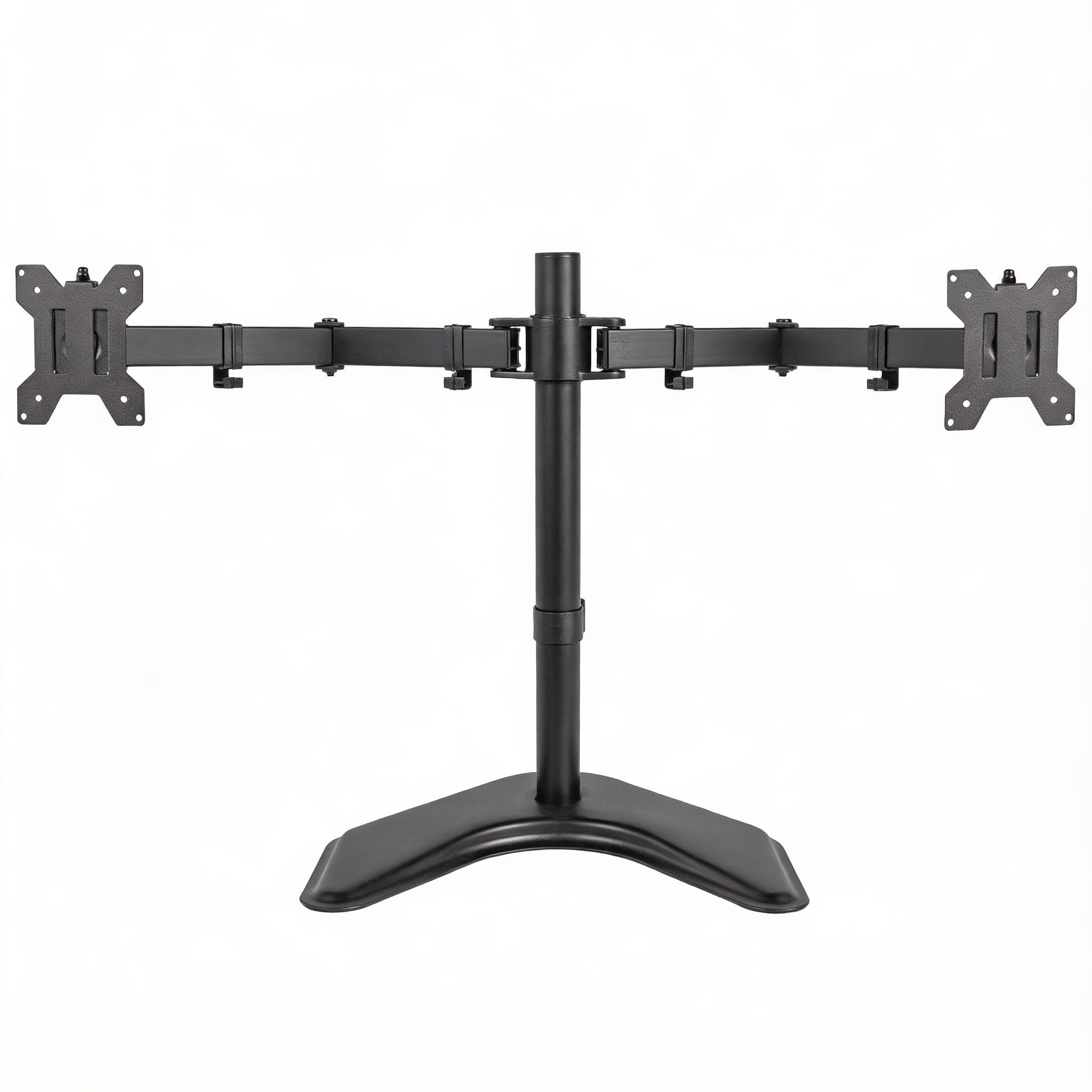 Frangdom - Dual Monitor Stand Heavy-Duty Freestanding - Black L-13" - 32" screens