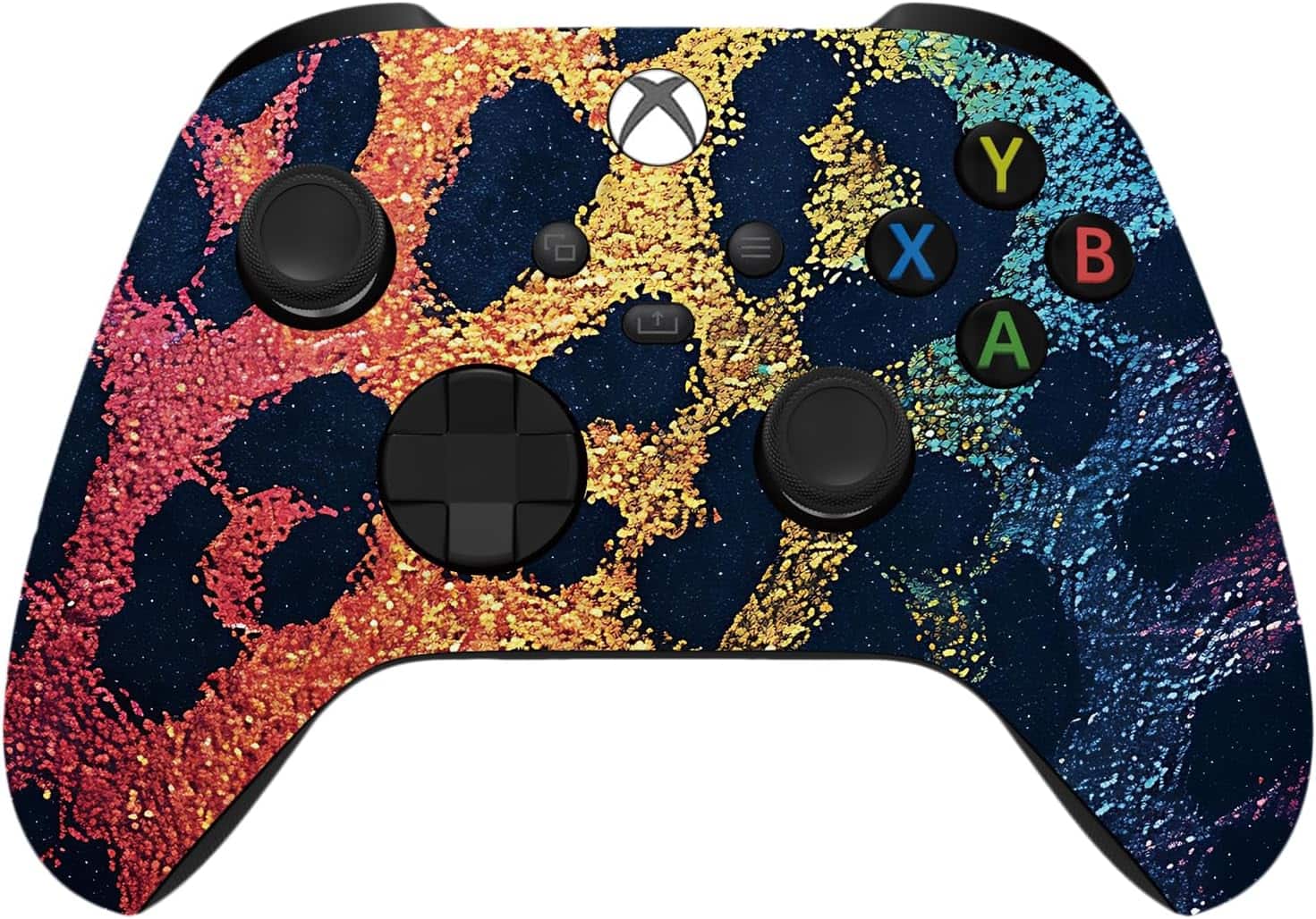Front. ProControllers - Custom Wireless Controller for Xbox Series X|S, Xbox One, & PC - Rainbow Cheetah.