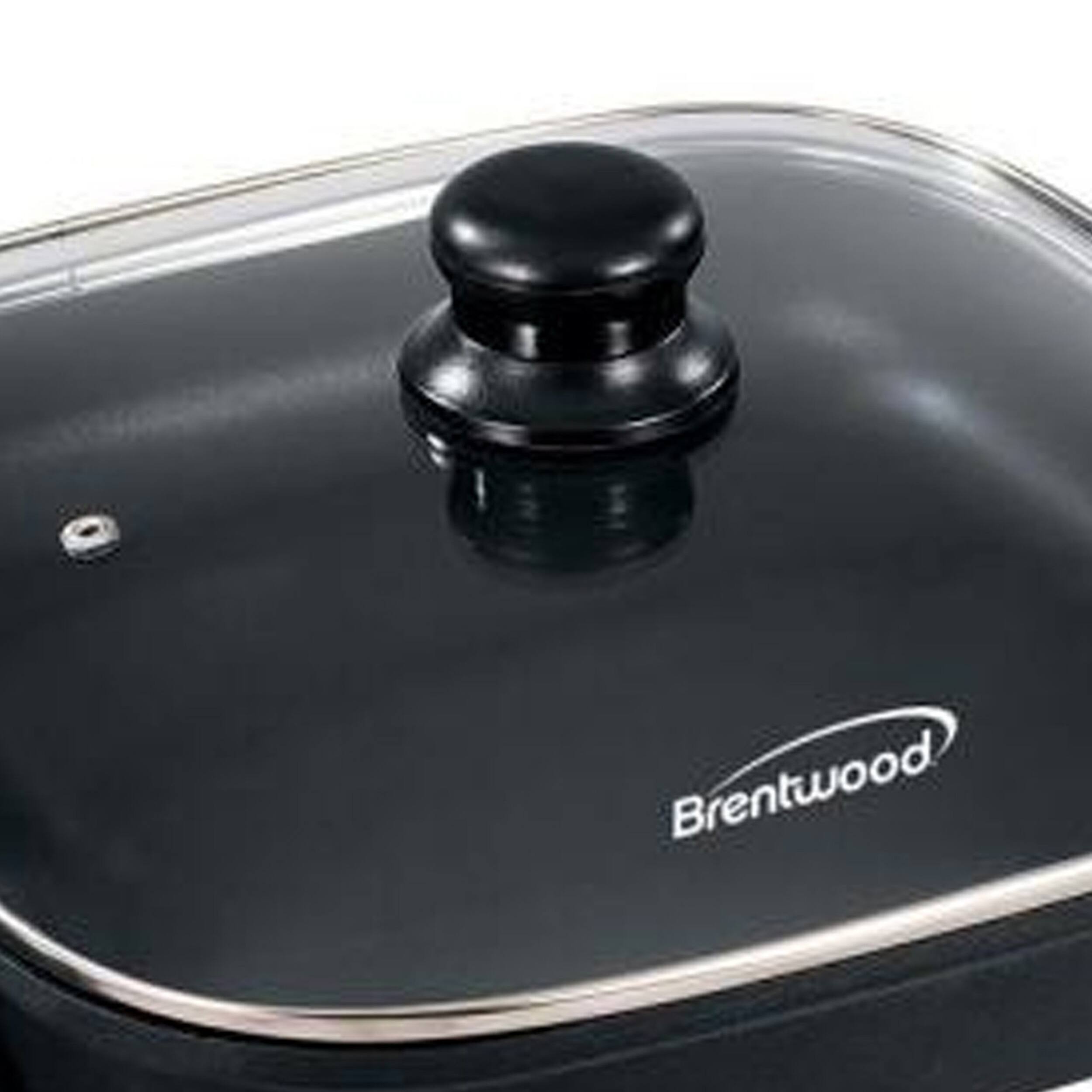 Alt View 4. Brentwood - Brentwood 12 in. Electric Skillet with Glass Lid in Black - Black.
