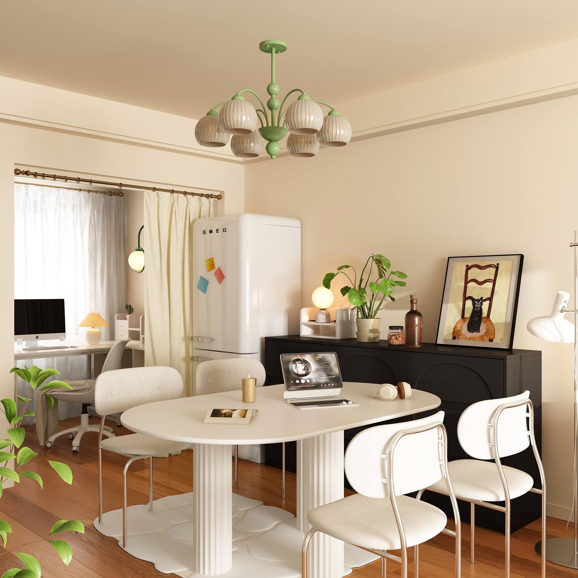 Alt View 1. Famapy - Famapy 9 - Drawer Dresser: Arched Detailing & Hidden Handles - Black.