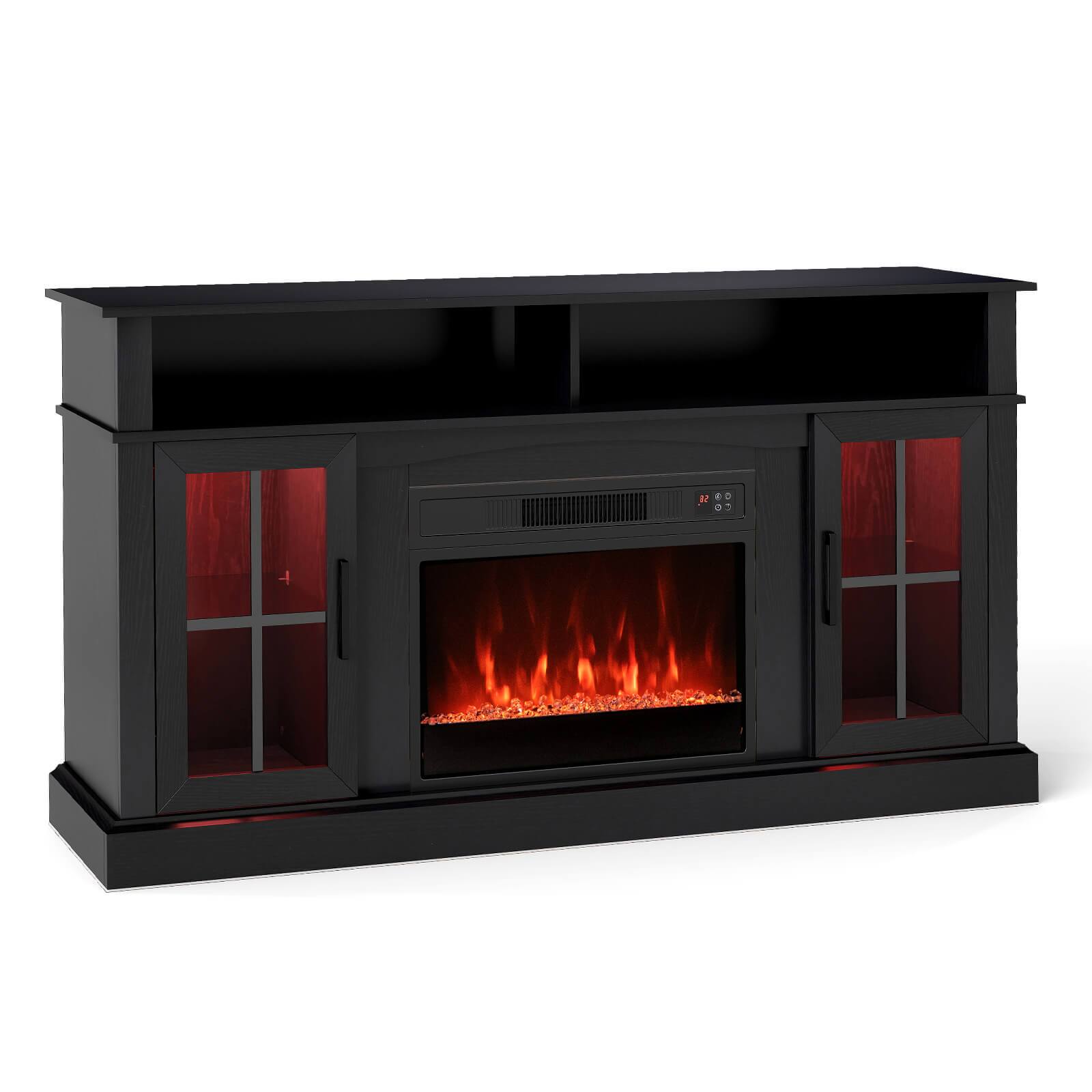 Alt View 9. Costway - Costway 58" Fireplace TV Stand with LED Lights Entertainment Center for 65 Inch TV - Black.
