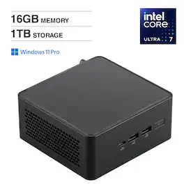 ASUS - Upgraded - NUC Mini Desktop (Ultra 7- 165H, 16GB, 1TB SSD, Intel Arc, Win 11 Pro ) - Black
