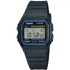 CASIO F-91W LIGHT ALARM CHRONOGRAPH
10:58:50 PM
ALARM ON/OFF/24HR
WATER RESIST